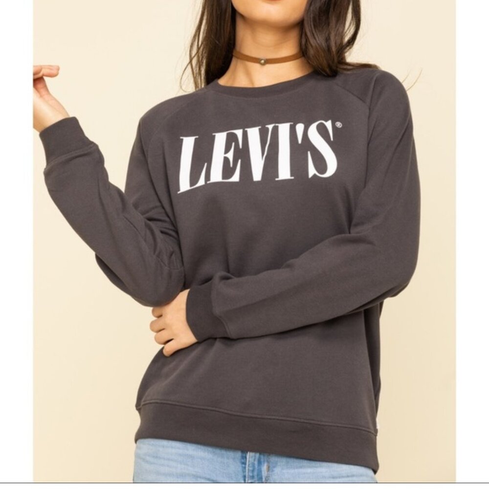 Levi's women's graphic logo sweatshirt gray size XS